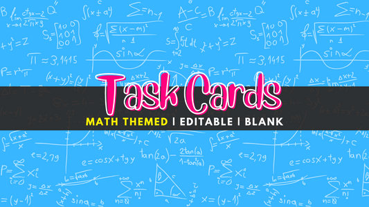 math task card template editable