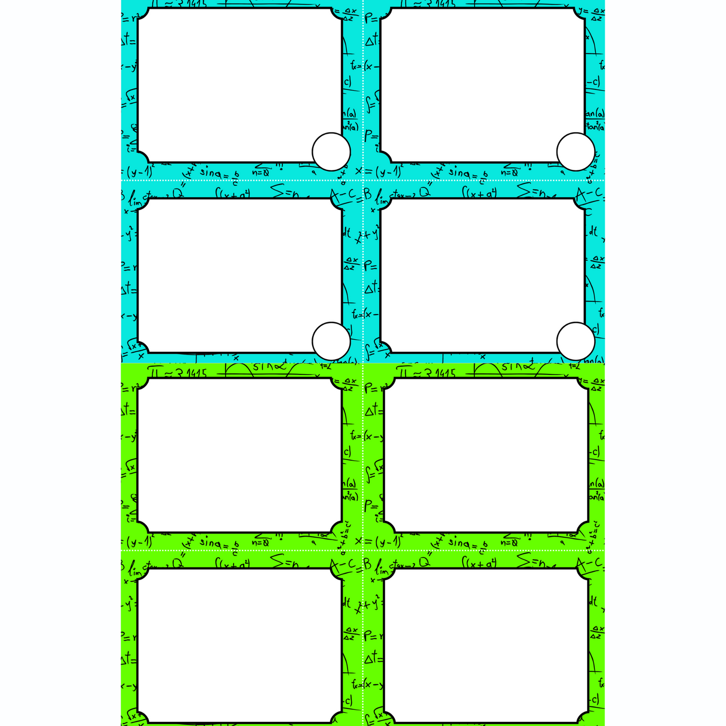 Blank Task Cards | Colorful Math Themed {Editable}